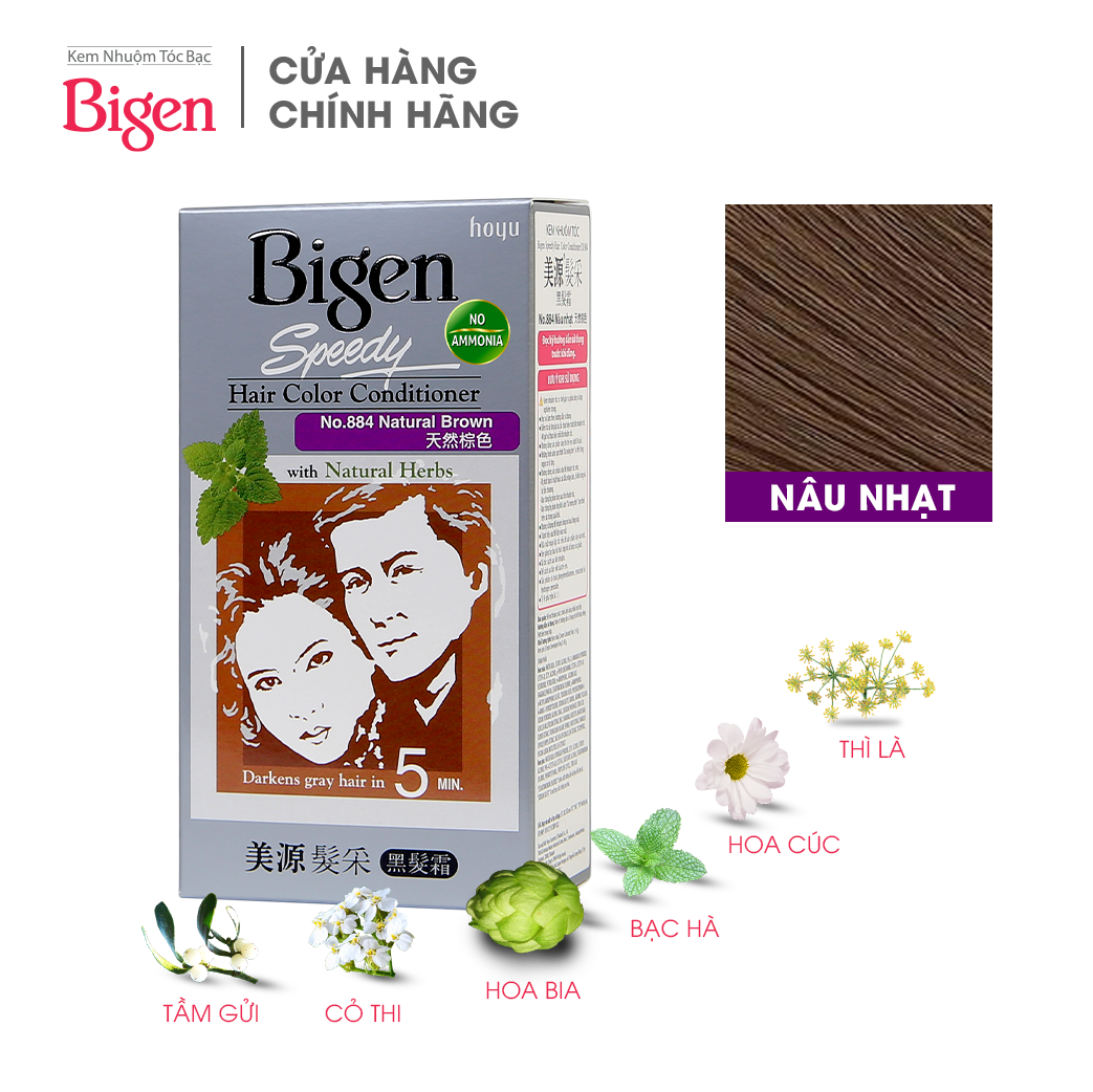Thuốc nhuộm dưỡng tóc phủ bạc thảo dược Bigen conditioner thương hiệu Nhật Bản dạng kem 80ml