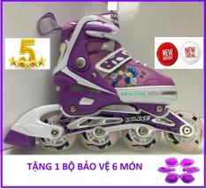 Giầy Trượt Patin Phát Sáng INLINE SKATE, Tặng 1 Bộ Bảo Vệ Chân Tay Đầy Đủ