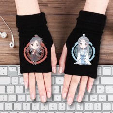 Găng tay len Ma đạo tổ sư Lam Vong Cơ Ngụy Vô Tiện màu đen anime chibi