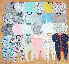 Set 3 body liền vớ cotton cho bé 0-24M trai và gái