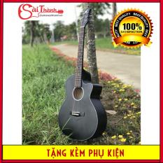 Đàn guitar Acoustic nước sơn PU mờ và bóng, khóa inox chống gỉ cực tốt, bảo hành 1 năm + Tặng kèm bộ quà tặng