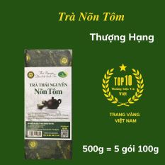 Trà Nõn Tôm Thái Nguyên Thượng Hạng 500g Trà Xanh Tâm Thái Trà Tân Cương Nõn Tôm 500g (5 gói 100g)