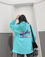 Áo hoodie nữ dây kéo có nón dây rút NỈ NGOẠI KHÔNG XÙ