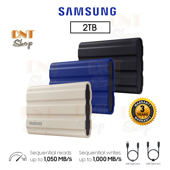 Ổ cứng di động SSD Portable Samsung T7 Shield 2TB - USB 3.2 Gen 2 (MU-PE2T0) - BH 3 Năm