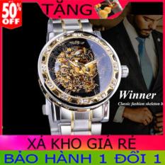 Đồng hồ cơ nam Winner TM02-Đồng hồ nam Winner Siêu đẹp-Đồng hồ cơ lộ máy-Đồng hồ nam dây thép đúc đặc không gỉ-Mặt chống xước-Đồng hồ chống nước-Đồng hồ nam giá rẻ-Có quà tặng