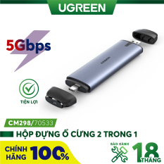 Hộp đựng ổ cứng M.2 (B-Key) SSD 6Gbps – UGREEN CM298 70533 – Chân cắm Type-C/USB3.2 Gen 1 – Hàng chính hãng