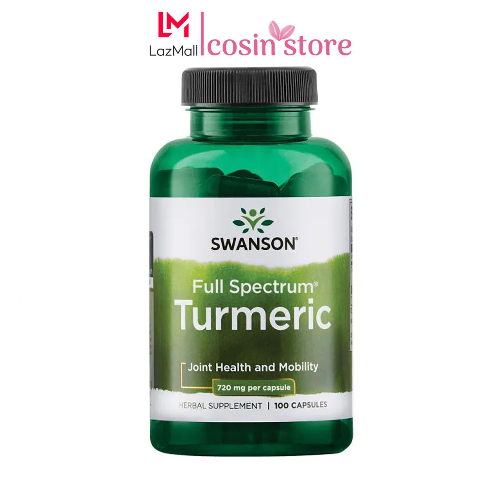 Viên Uống Swanson Turmeric 720mg Tinh Chất Nghệ Vàng 100 Viên Của Mỹ USA - 720 mg - Cosin Store