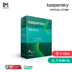 BOX Phần mềm diệt virus Kaspersky AntiVirus 3 Thiết bị/Năm (BOX) – Hàng chính hàng