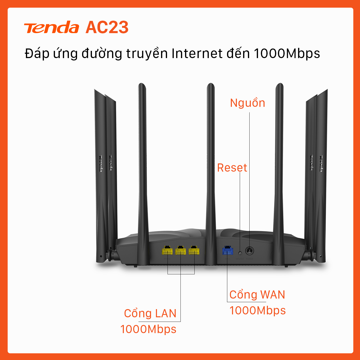 Tenda Thiết bị phát Wifi AC23 Chuẩn AC 2100Mbps - Hãng phân phối chính thức