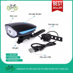 Combo 2 Đèn Xe Đạp Tích Hợp Còi XPE T6 SẠC USB Sikanshop – SK25 ( Chống Nước Hiệu Quả )