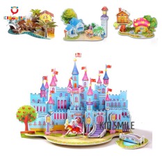 Đồ chơi trẻ em ghép mô hình 3D 22 đến 37 chi tiết ngôi nhà, biệt thự, lâu đài, công viên rèn luyện sự khéo léo, tỉ mỉ và tập trung cho bé từ 4 tuổi trở lên