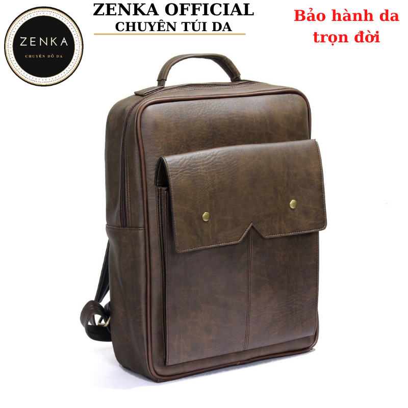 Balo da đựng laptop, ba lô công sở Zenka nhiều ngăn rộng rãi tiện dụng.