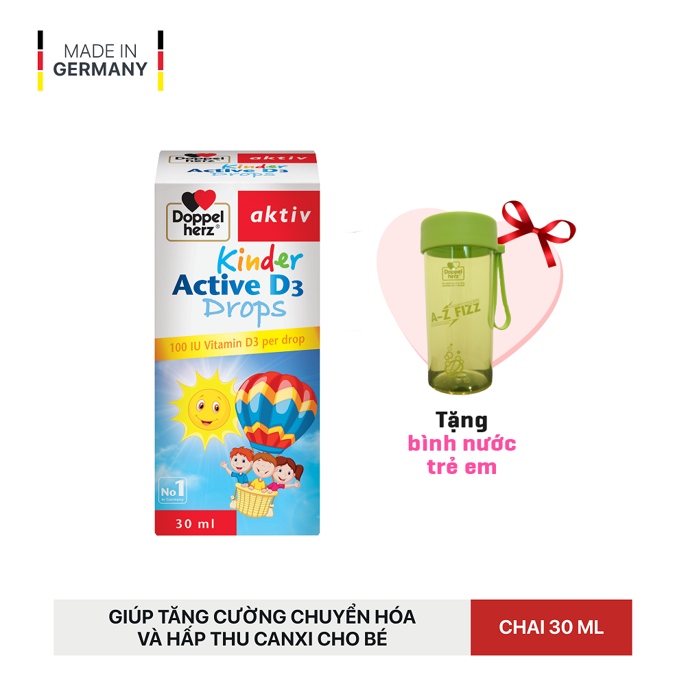Siro bổ sung Vitamin D3, tăng đề kháng cho trẻ Doppelherz Aktiv Kinder Active D3 Drops (Chai 30ml)