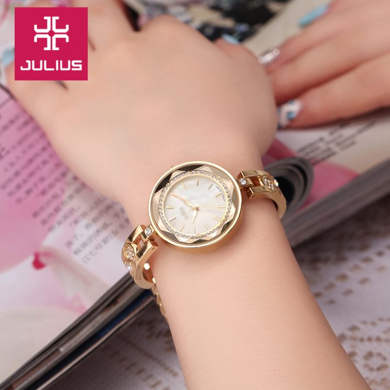 [HCM]Đồng hồ nữ Julius Hàn Quốc JA-624C dây kim loại lăng kính 3D lấp lánh