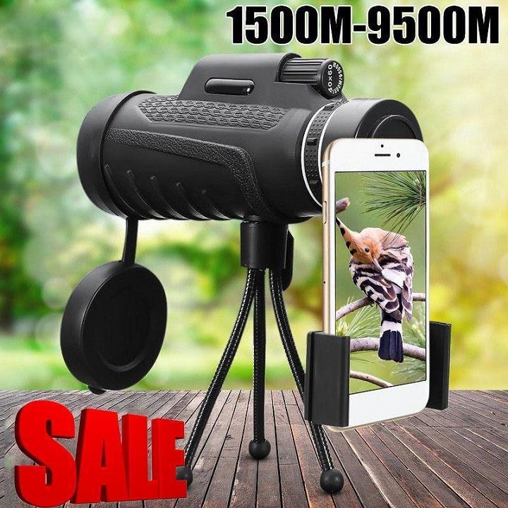 Ống nhòm gắn điện thoại 40x60 Telescope nhìn siêu xa, tặng kèm tripod+giá đỡ điện thoại