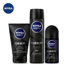 Bộ Sản Phẩm Chăm Sóc Cơ Thế Than Đen Hoạt Tính Dành Cho Nam Nivea: Xịt ngăn mùi 150ml, Lăn ngăn mùi 50ml & Sữa Rửa Mặt 100g