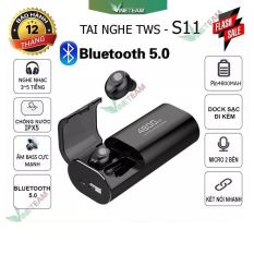 Tai nghe bluetooth không dây TWS S11pin 4800mah siêu trâu có micro chống ồn, chống nước, bass mạnh, giảm tạp âm (có phân loại nút bấm vật lý)