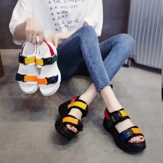 (VIDEO) SANDAL NỮ ULZZANG HÀN QUỐC ĐẾ CAO PHA MÀU CÁ TÍNH