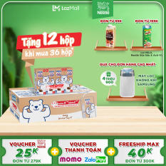 [TẶNG 12 HỘP khi mua 36 hộp] Thùng 48 hộp sữa Nestlé Gấu hương sô cô la Thụy Sĩ 12((3+1)x180ml)