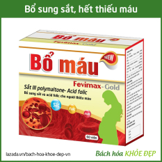 Viên uống Bổ máu Fevimax Gold bổ sung Sắt, Acid Folic cho người thiếu máu, phụ nữ mang thai và cho con bú – Hộp 60 viên dùng 30 ngày