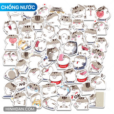 Ami Bụng Bự – Mèo Hài Hước Stickers Chất Liệu PVC Chống Nước Dán Trang Trí Laptop Nón Bảo Hiểm | Sticker Việt Nam