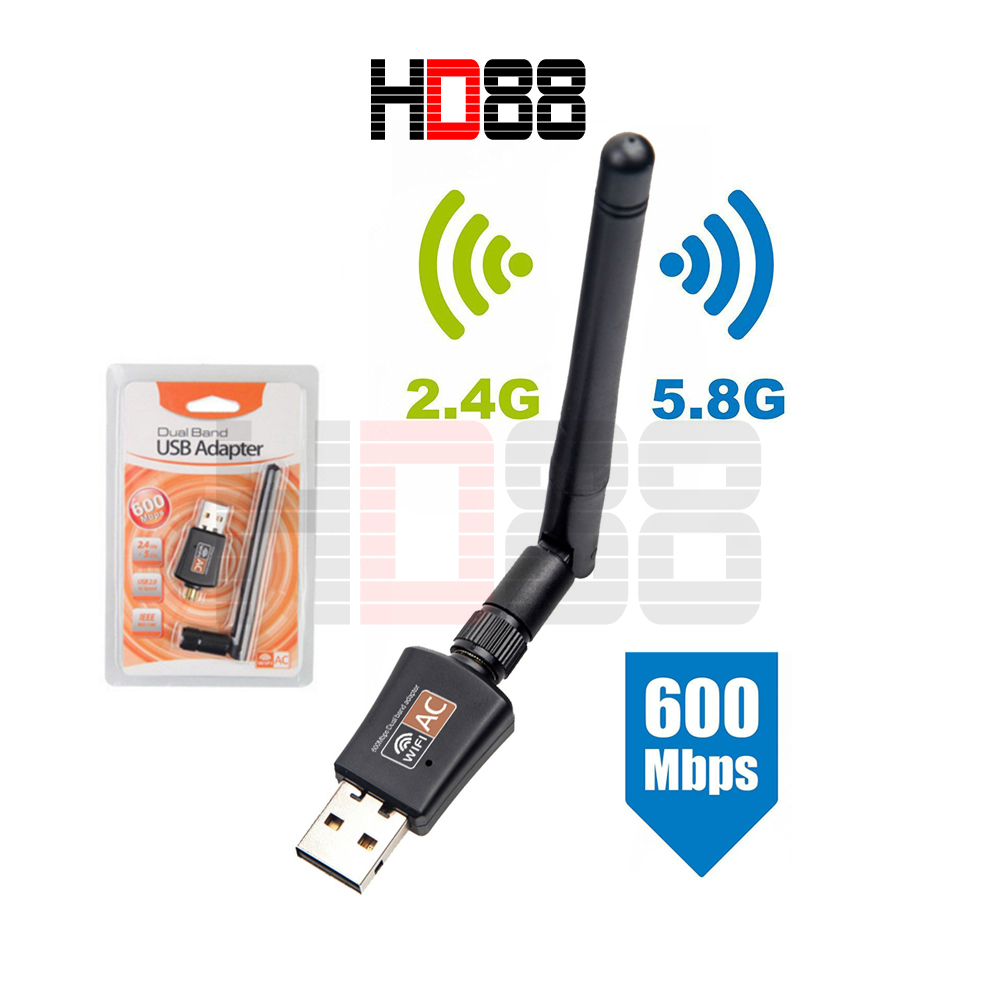 USB Wifi 600 Mbps 2.4g 5g 5.8g Có Ăng Ten HD88