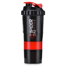 Bình Lắc Nhựa Spider 600ml – Màu Đỏ – Chính Hãng Amalife – Bình Lắc Shaker Tập Gym, Tập Thể Thao