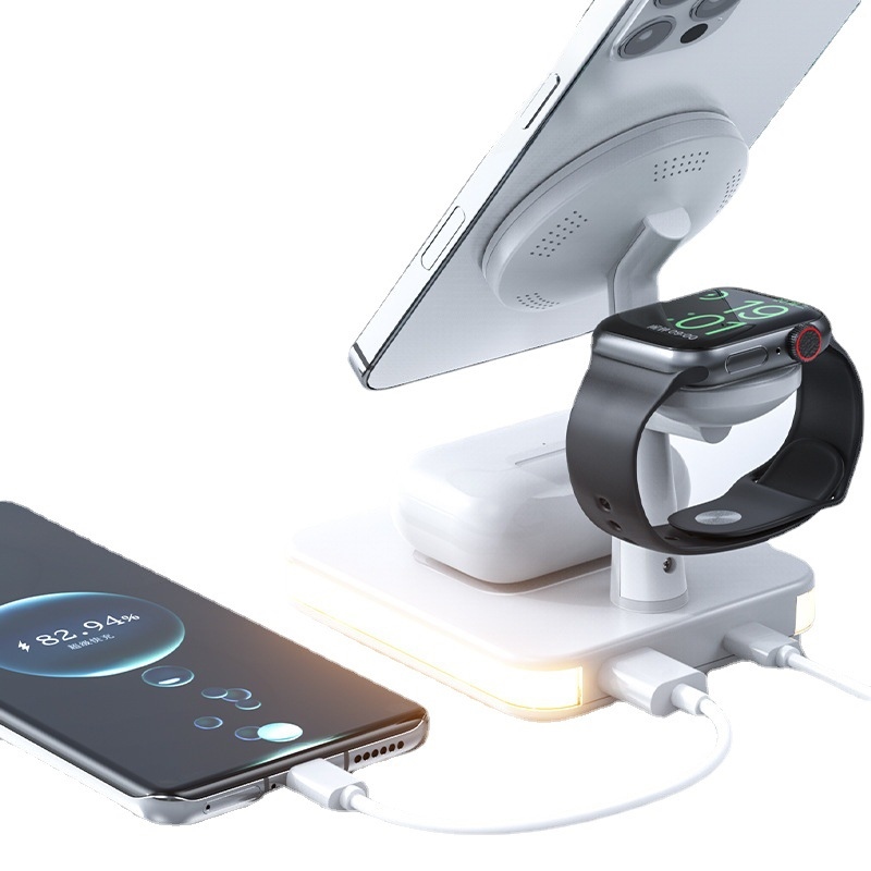 ☇♂ Magnetic suction triad wireless charger Magsafe multi-function wireless apple 13 iWatch 7 shall apply