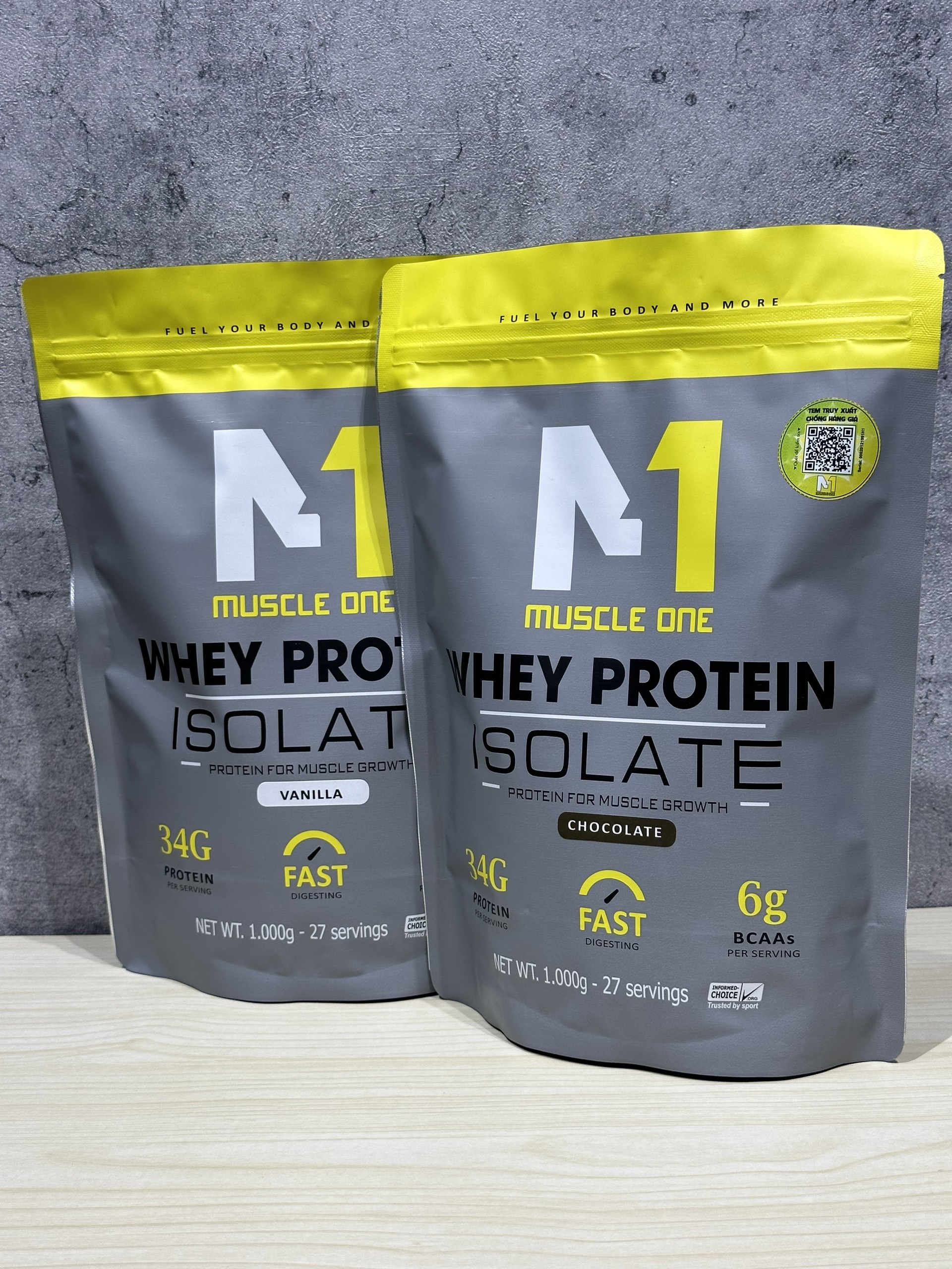 Sữa Tăng Cơ Whey Protein Isolate M1- Muscle One - Tăng cơ Hấp Thụ Nhanh 2kg (Combo 2 túi +...