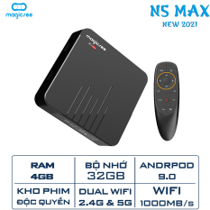 Android Tivi Box Magicsee N5 Max – Ram 4GB. Rom 32GB, Android 9.0 – Điều khiển Voice search