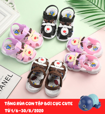 Dép tập đi cho bé 1-2-3 tuổi, dép quai hậu bé gái, sandal tập đi cho bé trai và bé gái hình tuần lộc+snoopy dễ thương