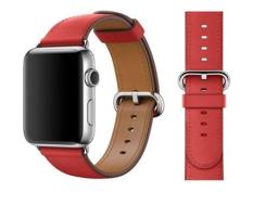 Dây đeo cho đồng hồ Apple Watch Red Leather Classic Buckle 42mm