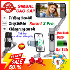Gimbal cho điện thoại chính hãng Smart X Pro, Tay cầm gimbal chống rung hỗ trợ quay phim chụp ảnh chuyên nghiệp cho điện thoại, Pin trâu sử dụng đến 12h