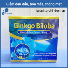 Hoạt huyết dưỡng não Ginkgo Biloba Extract 240mg giảm đau đầu, hoa mắt, chóng mặt, rối loạn tiền đình – Hộp 100 viên Ginkgo Biloba, cao đinh lăng, cao lạc tiên