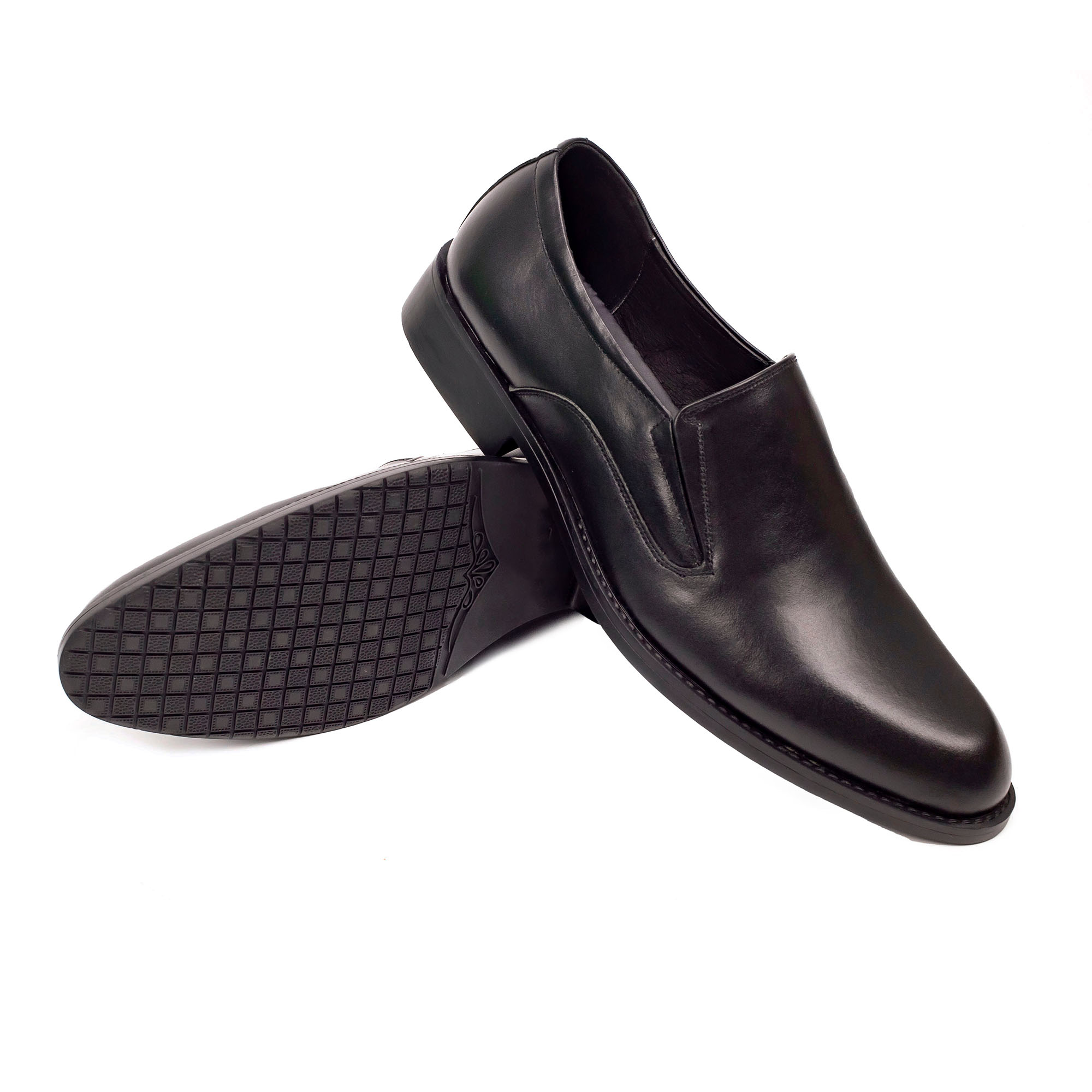 Giày tây nam công sở da bò nappa cao cấp, giày lười nam màu đen G107- Bụi leather- hộp sang...