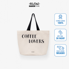 Túi Tote Organic Cotton Thêu Chữ “Coffee Lover” – Routine 10S23BAGU004