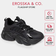 Giày thể thao nữ đế độn thời trang Erosska kiểu dáng Hàn Quốc năng động màu đen – ES004