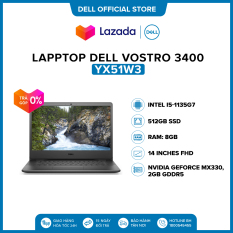 Lapptop Dell Vostro 3400 14 inches FHD (Intel / i5-1135G7/ 8GB / 512GB SSD / NVIDIA GeForce MX330, 2GB GDDR5 / Office Home & Student 2019 / Win 10 Home SL) l Black l YX51W3