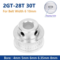 【CW】 1pc 28T 30T 2GT Timing Pulley Bore 4 5 6 6.35 8mm for Width 6mm 10mm GT2 Synchronous Printer Parts 28 30 Teeth