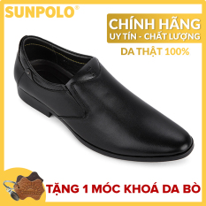 Giày nam, Giày công sở da bò SUNPOLO SPH264 (Đen)