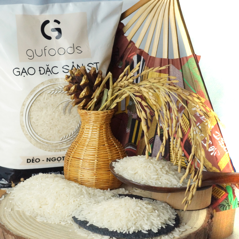 [TOP GẠO NGON NHẤT THẾ GIỚI] Gạo ngon đặc sản ST GUfoods 1kg dẻo ngọt thơm - đồ ăn -...