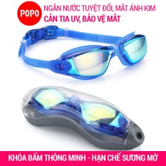 Kính bơi ánh kim chống tia UV POPO P2360 chống hấp hơi kiểu dáng thể thao Khóa bấm phía sau dễ dàng đeo và tháo kính bơi