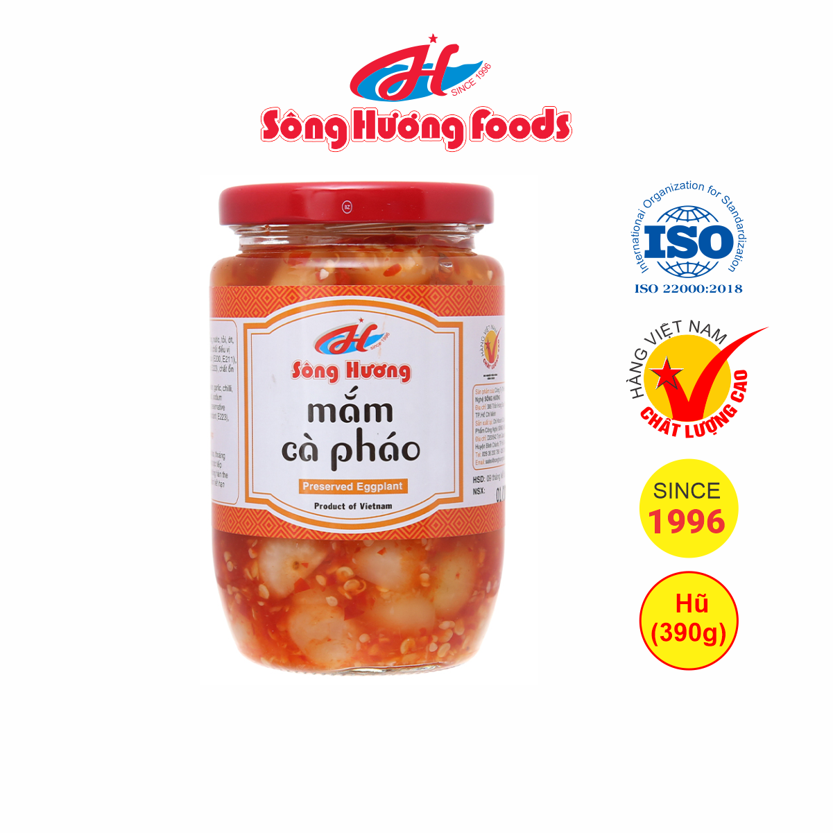 Mắm Cà Pháo Sông Hương Foods Hũ 390g – Làm quà Tết , ăn kèm chả lụa , bánh chưng , lạp xưởng , tôm khô , nem chua