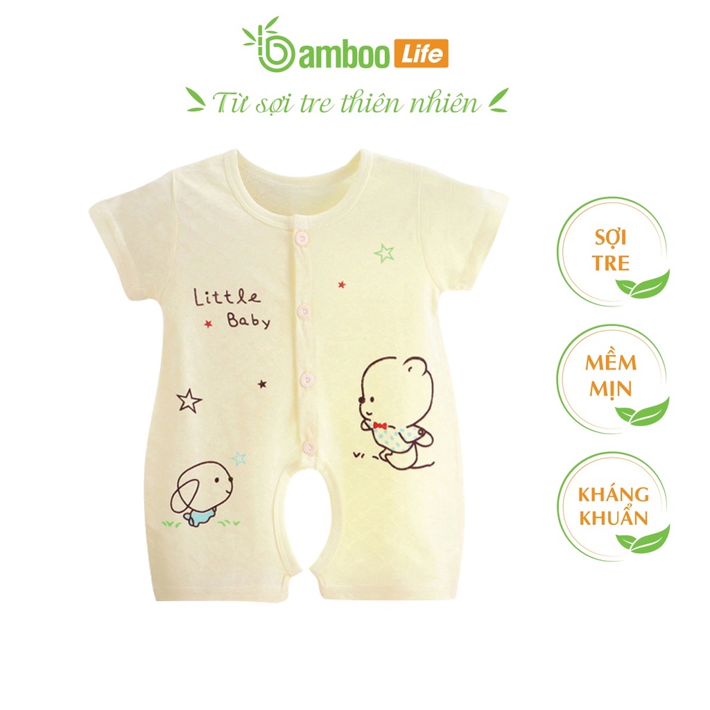 Bộ bodysuit cho bé trai và bé gái sợi tre Bamboo Life BL109 bộ áo liền quần trẻ sơ sinh...