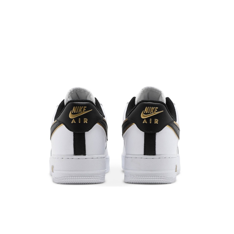 【Lincoln Sports】Giày thể thao nam nữ Nike AF1 Trắng móc đen vệt vàng cổ thấp - Giày sneaker Nike air...