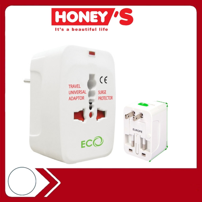 [FREE SHIP] Ổ Cắm điện Du Lịch đa năng Honey's EC-TV11- chất liệu nhựa ABS, chống va đập, chống cháy,...