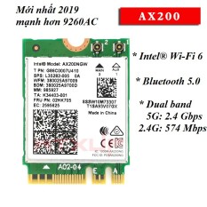 Card WIFI Intel AC8260 AC9260 AX200 AX210 802.11ax Kép Bluetooth 5.0 – Hỗ trợ các main có khe m2 wifi, PCIe