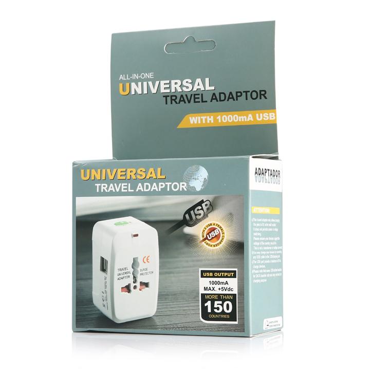 [HCM]Ổ cắm điện quốc tế du lịch đa năng 2 cổng USB Universal Travel AC Adapter