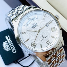 Đồng hồ Nam Orient Automatic SEV0P002WH Mặt trắng,Lịch thứ ngày-Máy cơ tự động-Dây kim loại cao cấp-Size 41mm