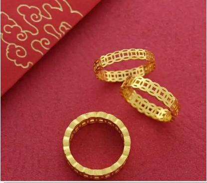 Nhẫn Xi Vàng 18K Kim Tiền Hàng Thái ( Đủ size )